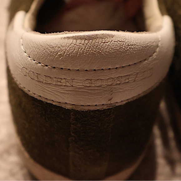 Golden Goose Superstar Sneaker in Olive Green Suede & White Star - Picture 6 of 9